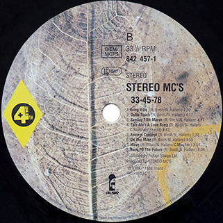 Stereo MC's LP 33 45 78  Island 127 (842 457-1) label 2